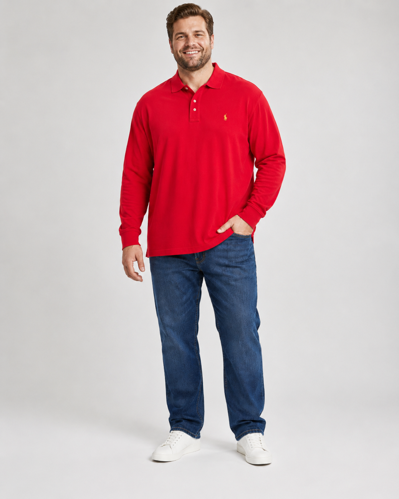 Polo Ralph Lauren Long Sleeve Polo Shirt Size 2xlt New Red $170